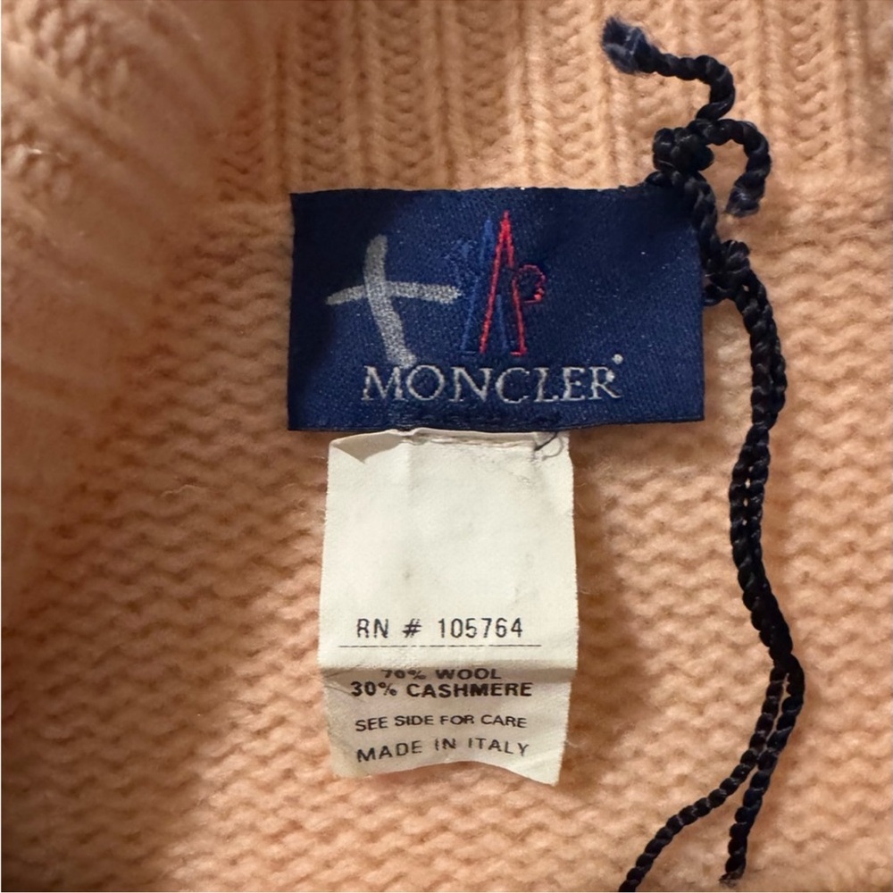Moncler Sweater Turtleneck Peach Wool Cashmere Blend Medium Sample - Picture 8 of 13